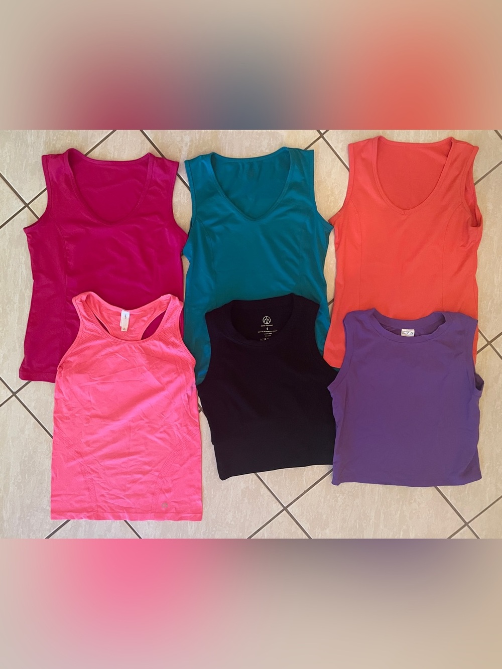 Lot 6 Womens Athletic Tank Tops XS S M GapFit C9 Move Theology CVG Workout Crop